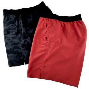 Ten Thousand Interval Shorts, Lined, Brick Red & Black Camo Mens Sz Small Bundle
